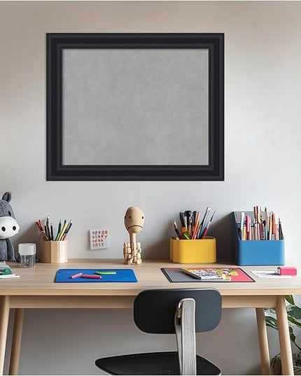 Amanti Art Black Framed Magnetic Board 20x24 Small Vision Board for use with Magnets, 100% Metal Sheet to Display Items as Office Decor or for Home Organization in mudroom, Kitchen or Kids Room