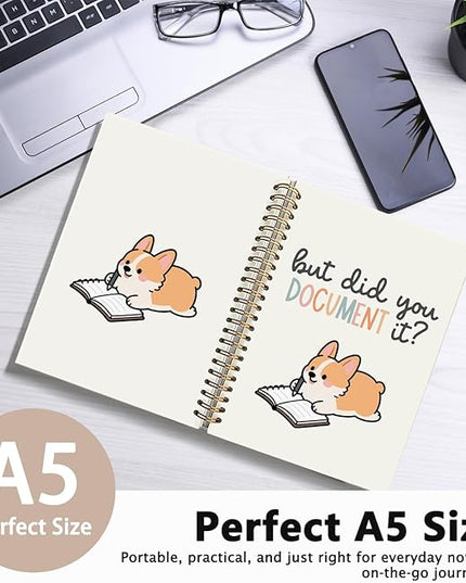 Funny Corgi Notebook Journal Gifts for Women & Men, Gifts for Corgi Lovers Notebooks for Women, But Did You Document It Hardcover Spiral Notebook 5.5x8.3 Inch