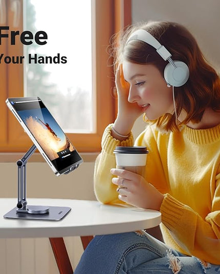 UGREEN Tablet Stand for Desk Swivel with 360° Rotating Base Tablet Holder Aluminum Portable Stand Adjustable Home Office Accessories Compatible with iPad Pro 11 Air Mini 6 5 Grey