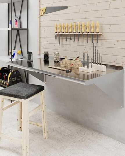 AmGood 48" Long X 24" Deep Stainless Steel Wall Shelf | NSF Certified | Appliance & Equipment Metal Shelving | Kitchen, Restaurant, Garage, Laundry, Utility Room
