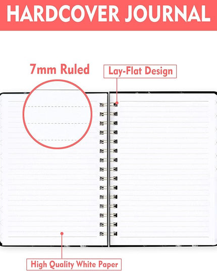Spiral Journal Notebook for Women, Hardcover A5 College Ruled Notebook, 60 Sheet, Thick Paper, Cute Lined Journal for School, Office & Work, 6 x 8.4 in(Vintage American Flag)