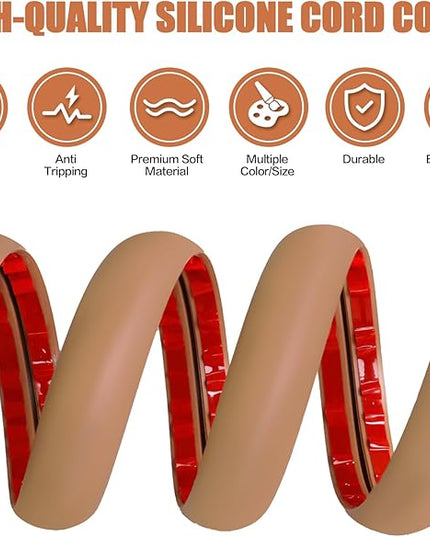 Floor Cord Cover Self Adhesive Cord Hider,3.3FT Cable Management, Extension Strip Protector for Wires, Prevent Cable Trips for Offices, Gyms, Exhibitions Cavity:0.47"(W) x 0.35"(H) Brown