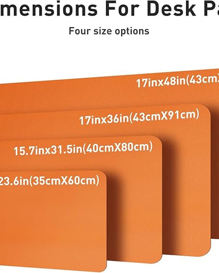 Aothia Leather Desk Pad Protector, Mouse Pad, Office Desk Mat, Non-Slip PU Leather Desk Blotter, Laptop Desk Pad, Waterproof Desk Writing Pad for Office and Home (31.5" x 15.7",Hermes Orange)