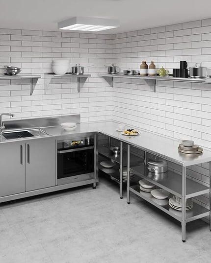 AmGood 96" Long X 12" Deep Stainless Steel Wall Shelf | NSF Certified | Appliance & Equipment Metal Shelving | Kitchen, Restaurant, Garage, Laundry, Utility Room
