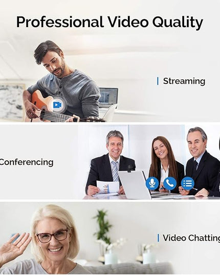 Streaming Webcam 1080P, 960A HD Web Camera USB Web Cam for Gaming Conferencing Video Chatting Mac Windows Desktop Computer Laptop Wide Angle Webcam with Ring Light & Microphone & Tripod