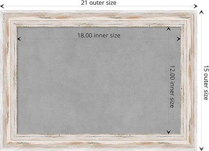 Amanti Art White Framed Magnetic Board 15x21 Small Vision Board for use with Magnets, 100% Metal Sheet to Display Items as Office Decor or for Home Organization in mudroom, Kitchen or Kids Room