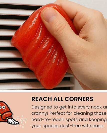 Slime Buddies Car Cleaning Gel Putty - Strawberry Scented Interior Detailing Tool for Cup Holders, Air Vents & Keyboard - Reusable Auto Detailing Accessories - Dust Remover Goop - Gifts for Men Women