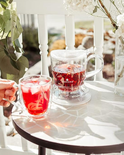 GROSCHE Aberdeen Tea Infuser Teapot & Smart Tea Maker - BPA-Free, Drip-Free Design | Coaster | Easy Brew | Easy Clean Steeper | Loose Leaf Brewing - Stylish Design | 17.7 oz - 1000 ml