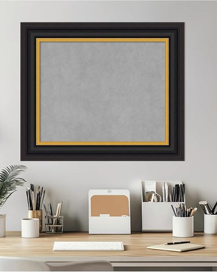 Amanti Art Black Framed Magnetic Board 22x26 Small Vision Board for use with Magnets, 100% Metal Sheet to Display Items as Office Decor or for Home Organization in mudroom, Kitchen or Kids Room