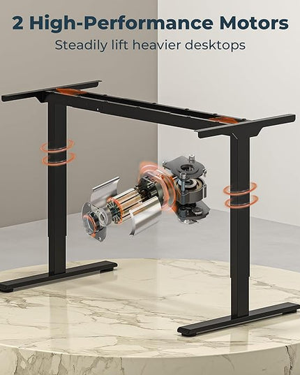 Dual Motor Standing Desk, Large Stand Up Desks, 79x31 Inches Electric Sit Stand Desks, 4 Memory Preset Adjustable Height Computer Table for Home Office with Splice Board (Brown)