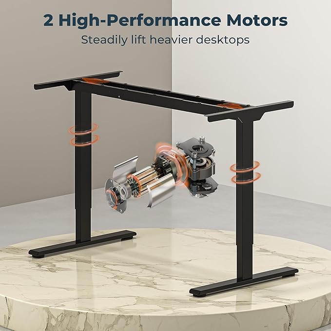Dual Motor Standing Desk, Large Stand Up Desks, 71x31 Inches Electric Sit Stand Desks, 4 Memory Preset Adjustable Height Computer Table for Home Office with Splice Board (Brown)