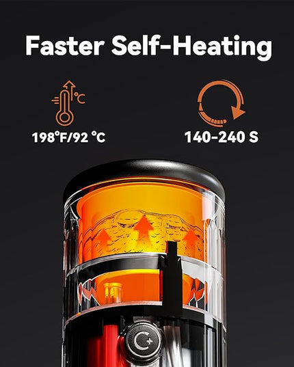 CERA+ Self-Heating Portable Espresso Machine,Up to 8 Cups per Charge & 20 Bar, 3 * 4500mAh, CERApresso Works with NS Capsules & Grounds, Electric Coffee Maker for Camping,Hiking,Office,Car,Travel