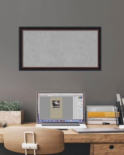 Amanti Art Black Framed Magnetic Board 14x26 Small Vision Board for use with Magnets, 100% Metal Sheet to Display Items as Office Decor or for Home Organization in mudroom, Kitchen or Kids Room