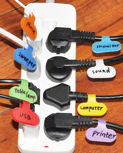 30 Pcs Multi-Color Cable Labels, Write On Cord Label Wire Labels, Electronic Cable Identification Tags for Electronics, Computers Cable Management and Identification, Assorted Colors