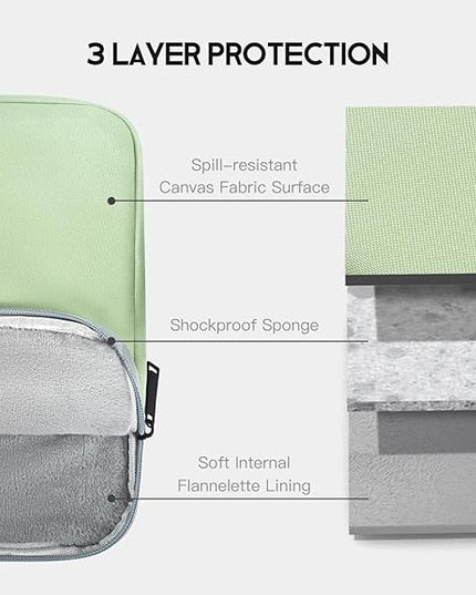 Laptop Sleeve 17 17.3 inch, Padded Travel Case for HP 17 inch Laptop/Envy 17 / Pavilion 17, Water-Resistant Portable Computer Protective Pouch Bag -Mint Green