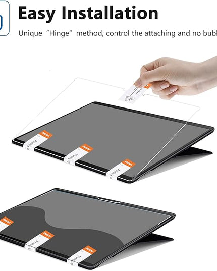 Megoo AmorShield Screen Protector for Surface Pro 12 inch [3X Shatterproof Protection], [9H+ Military Grade], HD Clear Tempered Glass, Anti-Fingerprint, Easy Installation No Bubble, 2 Pack