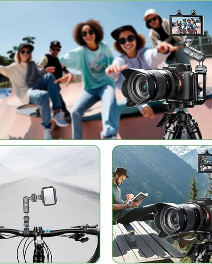 FANAUE Mini Articulating Arm Mount Camera Accessories Compatible with 1/4"-20 to 1/4"-20 Connectors (with Locating Pins) Aluminum-Built Arm Offers Flexibility Connectors