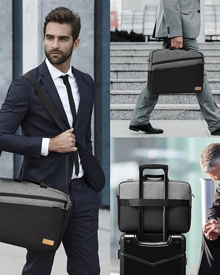 15 15.6 16 17 17.3 inch Laptop Computer PC Shoulder Bag Carrying Case, Water-Repellent Briefcase