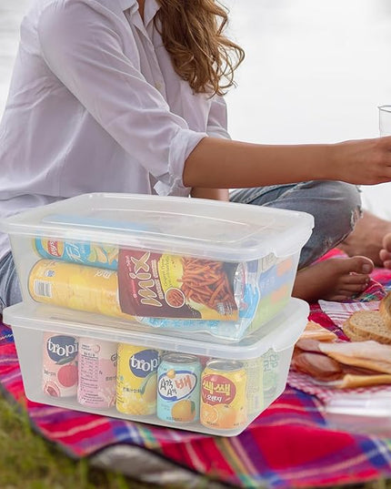 16 Quart Clear Latching Storage Box, Plastic Storage Container, Latching Bin with Lid, 6 Packs