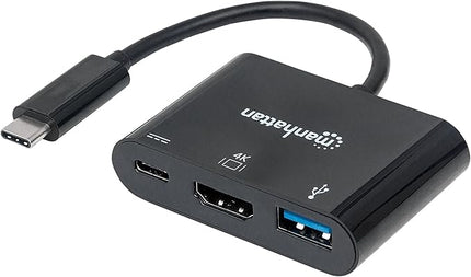 Manhattan Ultra High Speed USB 3.1 Type-C-HDMI/USB Type-A/USB Type-C Docking Multiport Converter/Connector