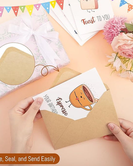 40 Birthday Cards with Envelopes & Stickers Set, 4"x6" Funny Bulk Birthday Card 20 Unique Designs Cute Handmade Greeting Card for Kids, Women, Friends, Family, Work & Office