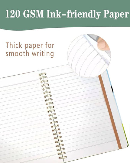 Spiral Journal Notebook, A5 Cute Notebooks for Women Men, College Ruled Hardcover Notebook for Work & Note Taking, 60 Pages Double-Wire Journals for Writing, Funny Cow