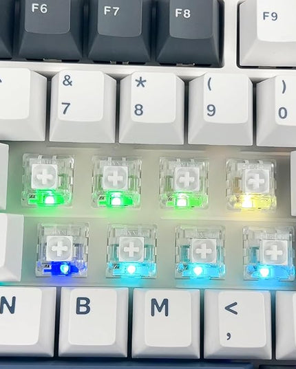 Kailh Box White Clicky Keyboard Switch,3-pin 45gf Pre-Lubed Dustproof Waterproof RGB SMD Key Switches for Mechanical Gaming Keyboard(White,72pcs)
