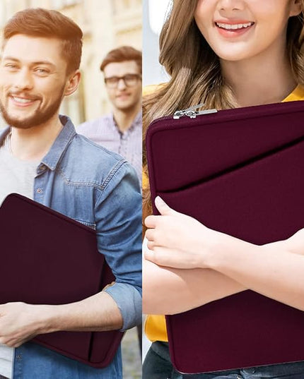 Laptop Sleeve Case 14 inch, Durable Carrying Bag Shockproof Protective Case Cover, Handbags Briefcase Laptop Bag Compatible with 14" MacBook Air/Pro HP Asus Lenovo Notebook Computer, Wine Red