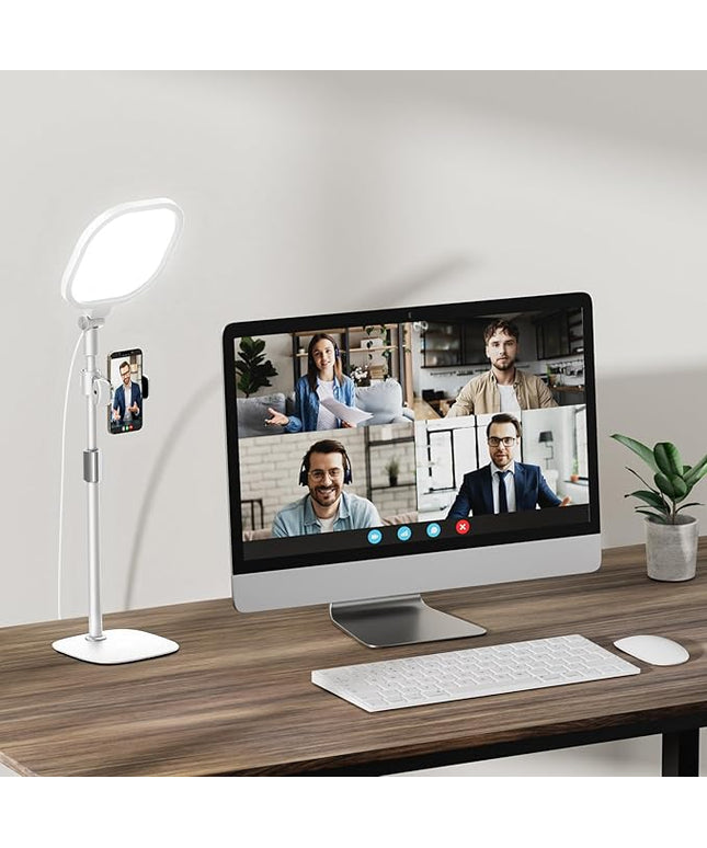 Lighting for Video Calls, 30 Light Modes Video Conference Light, Desk Ring Light with Stand for Webcam, Meetings, Live Stream, Home Office. CRI 97.8
