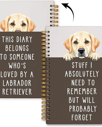 LIANGW Funny Labrador Retriever Puppy Gifts Spiral Notebook Journal, Labrador Lab Gifts Journal for Writing, Pet Dog Mom Owner Lovers Gift, 5.5x8.3 Inch