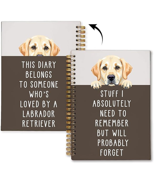 LIANGW Funny Labrador Retriever Puppy Gifts Spiral Notebook Journal, Labrador Lab Gifts Journal for Writing, Pet Dog Mom Owner Lovers Gift, 5.5x8.3 Inch