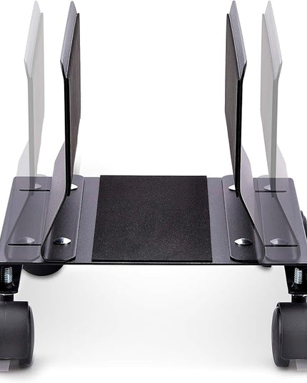 StarTech.com Computer Tower Cart, Rolling Mobile CPU Caddy on Wheels, Max Load 46.3lb/21kg, Adjustable Desktop Case Mount