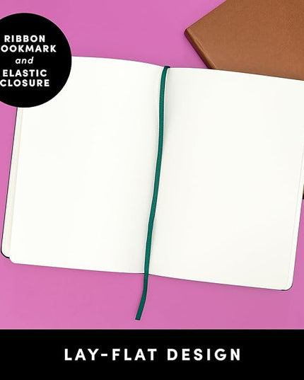 PAPERAGE Blank Journal Notebook, (Yellow), 160 Pages, Medium 5.6 in x 8 in - 100 GSM Thick Paper – Hardcover Journaling Notebook for Work, School, Note Taking or Sketching