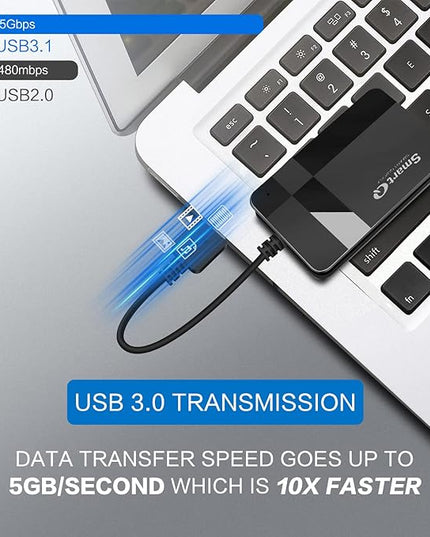 SmartQ C368 USB 3.0 Card Reader - Plug & Play, Compatible with Apple & Windows, Supports SD, Micro SD, MS, CF Cards