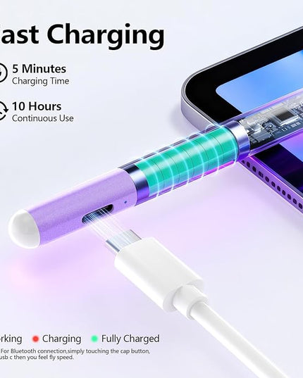 Stylus Pen for iPad 6th-11th Generation-2X Fast Charge Active Pencil Compatible with 2018-2025 Apple iPad Pro 11"/12.9"/M4, iPad Air 3/4/5/M2/M3,iPad mini 5/6 Gen-Gradient White Purple