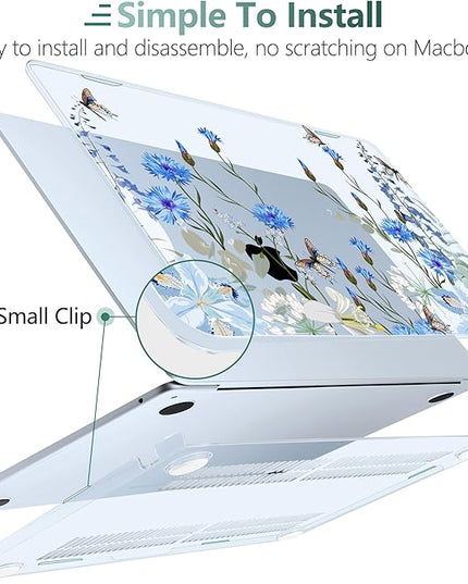 DONGKE for M4 MacBook Air 13.6 Inch Case 2025 2024 2023 2022 Model A3240 A3113 A2681 M3 M2 Chip, Plastic Hard Shell Case Cover with Touch ID for MacBook Air 13 Inch M4 - Paradise Nature