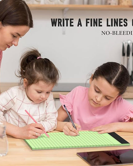 Colored Legal Pads, 3 Pack Writing Pads 8.5 x 11, Wide Ruled Legal Notepads, Lined Pads of Paper 8.5 x 11, Blue/Purple/Green Note Pads, 30 Sheets Per Legal Pads for School, College, Office, Home