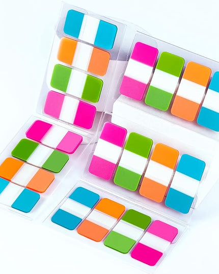 Golcellia 480 Pieces Sticky Tabs Transparent Sticky Notes, Colored Page Markers for Bookmarks, Writable and Repositionable Index Annotation Tabs
