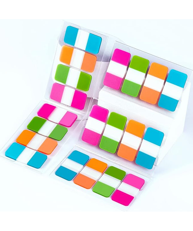 Golcellia 480 Pieces Sticky Tabs Transparent Sticky Notes, Colored Page Markers for Bookmarks, Writable and Repositionable Index Annotation Tabs