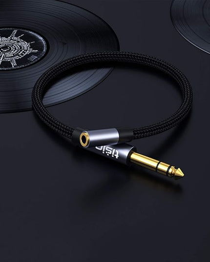 Tisino 1/4 to 3.5mm Headphone Adapter, 1/4" Male to 1/8" Female Extension Audio Cable for Headphones, Amplifiers, Guitar Amp, Keyboard Piano, Home Theater, Speaker, Mixing Console - 10 feet