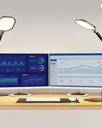 LED Desk Lamp for Home Office, Eye-Caring Modern Desk Light, 3 Color Temperature 10 Brightness Computer Light, Dimmable Desk Light with Memory & Timer Func, Metal Swing Arm Table Lamp