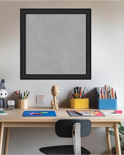 Amanti Art Black Framed Magnetic Board 23x23 Medium Vision Board for use with Magnets, 100% Metal Sheet to Display Items as Office Decor or for Home Organization in mudroom, Kitchen or Kids Room