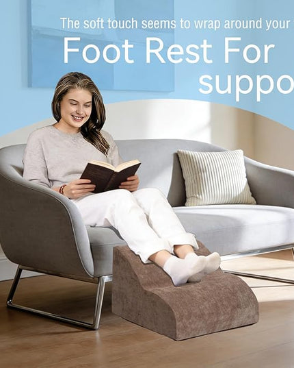 Foot Rest for Under Desk at Work.Multifunctional 3-Tier Foot Stool,with Washable Footrest.for Under Desk,Office Chair Gaming Chair & Sofa,Leg Elevation Pillow,Supports Posture-Brown