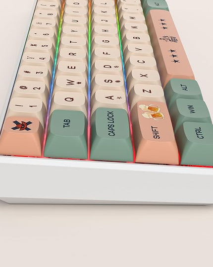 Guffercty kred 136-keycaps XDA Profile PBT Keyboard Key caps Full Set, Custom Keycaps Dye Sublimation for 61/68/84/87/108 Mechanical Keyboard (Cowboy)