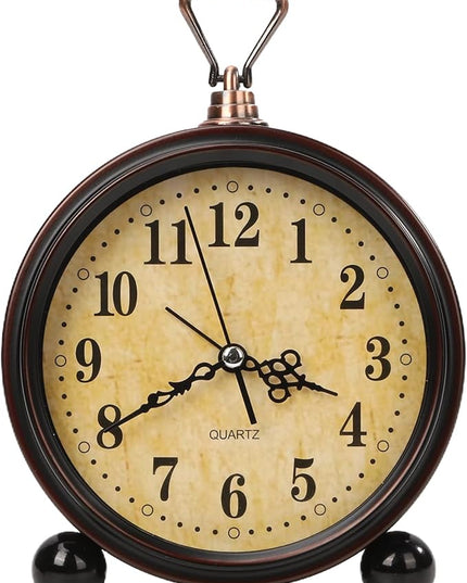 Blusaryme Loud Alarm for Deep Sleepers Desk Vintage Alarm Clock 5.25 inch Small Battery Operated Retro Clock Bedroom Live Room Decor Gift Clock