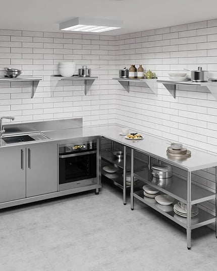 AmGood 12" X 30" Stainless Steel Wall Shelf | NSF Certified Metal Shelving