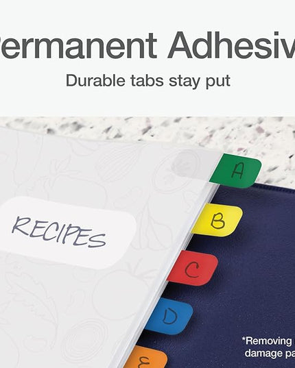 Redi-Tag Write-On Tabs, Permanent Adhesive Index Tabs, Assorted Primary Colors: Yellow, Orange, Red, Blue and Green, 1" x 7/16", 130 Pack (1009302)