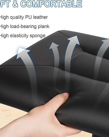 Footrest Stool Under Desk Adjustable Height Footrest Ottoman Ergonomic Foot Stool with Wheels 360° Rolling for Home Office (Black-1)