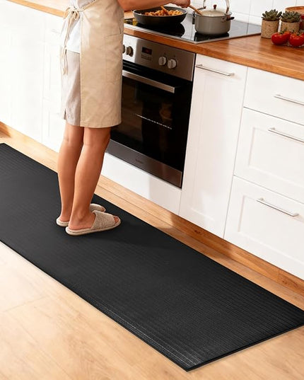 NORTHSKY Olympia Anti Fatigue Mat, Fatigue Mats for Standing, Ribbed, 8 x 3 ft, 5/8" Thick, Waterproof PU, Slip-Resistant, High-Density Memory Foam, for Garage Repair, Kitchen&Balcony
