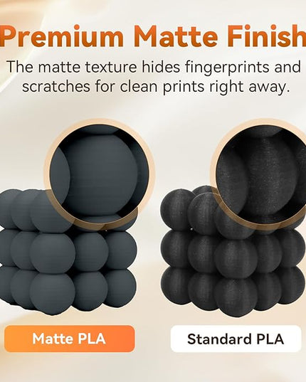 FLASHFORGE PLA Filament 1.75mm +/- 0.02mm, Matte Grey 3D Printer Filament 1kg (2.2lbs) Spool, Excellent Printing Performance, Easy to Use for Most FDM 3D Printers